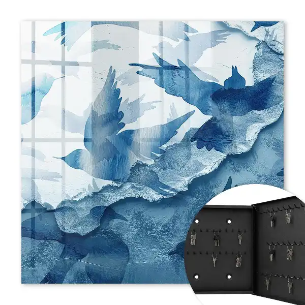 Key box for home Watercolor birds in flight