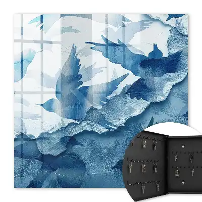 Key box for home Watercolor birds in flight