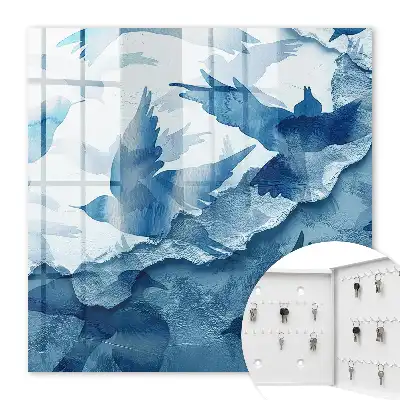 Key box for home Watercolor birds in flight