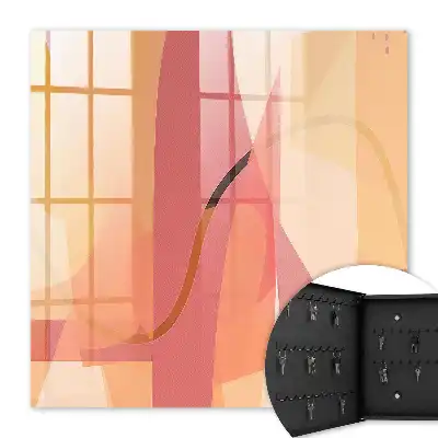 Wall mounted key cabinet Colorful arcs of warm shades