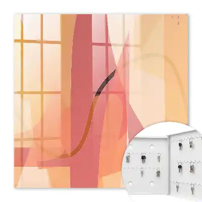 Wall mounted key cabinet Colorful arcs of warm shades