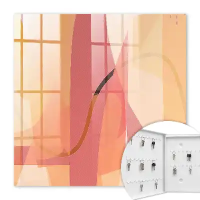 Wall mounted key cabinet Colorful arcs of warm shades