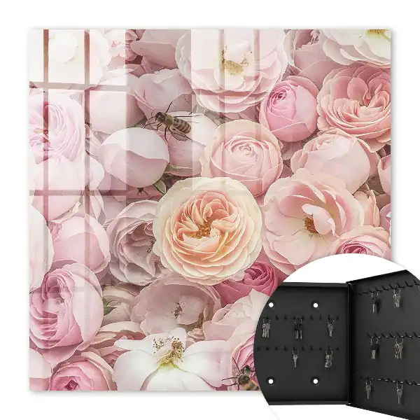 Key cabinet Roses in charmingly delicate colors