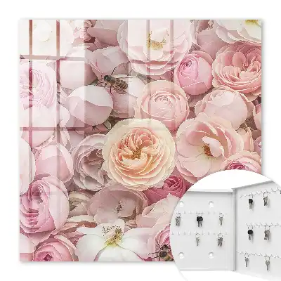 Key cabinet Roses in charmingly delicate colors