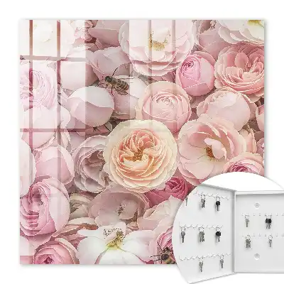 Key cabinet Roses in charmingly delicate colors