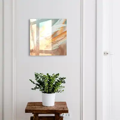 Wall mounted key box Pastel shades of feathers
