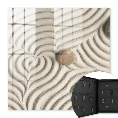 Wall mounted key cabinet Zen foam stone composition