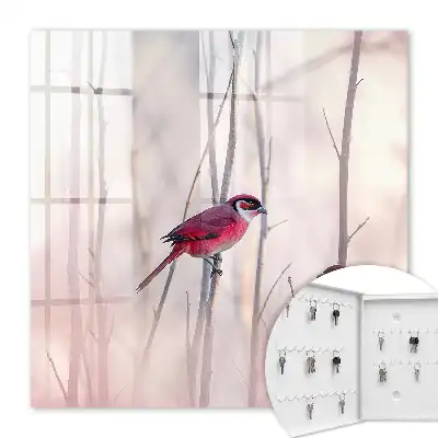 Key cabinet Two birds of delicate colors
