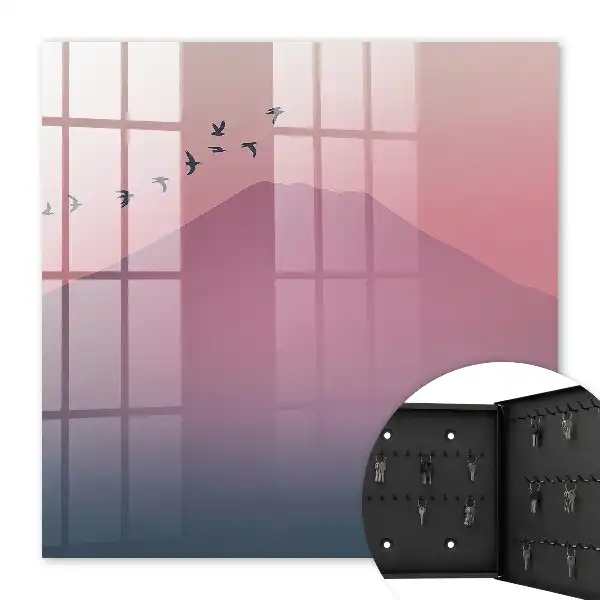 Key box for home Peaceful nature in a pink sky
