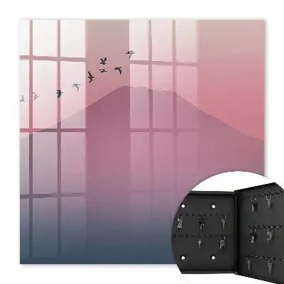Key box for home Peaceful nature in a pink sky