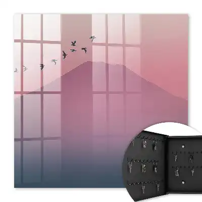 Key box for home Peaceful nature in a pink sky