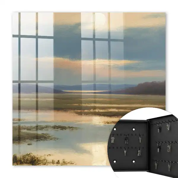 Key cabinet A landscape of peace with a warm horizon