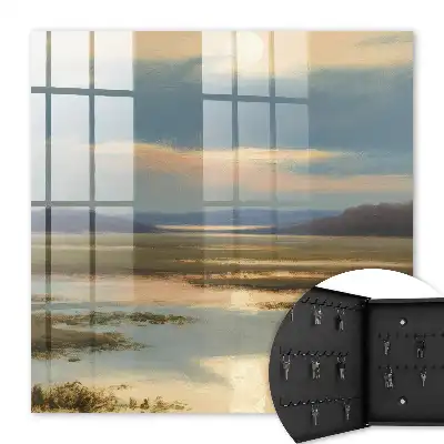 Key cabinet A landscape of peace with a warm horizon