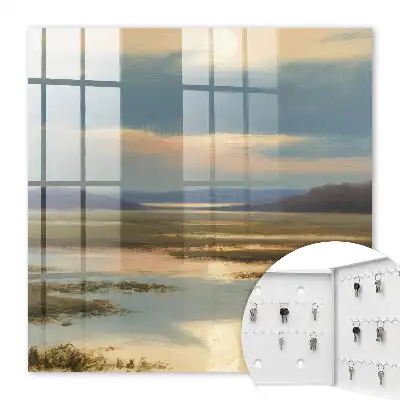 Key cabinet A landscape of peace with a warm horizon