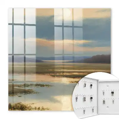 Key cabinet A landscape of peace with a warm horizon