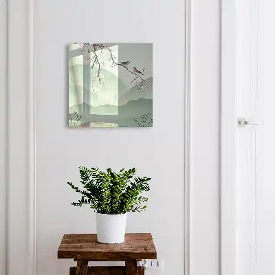Decorative key box Birds and flowers peaceful background