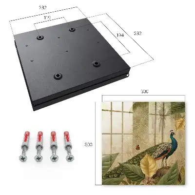 Wall mounted key box Exotic landscape of foliage plants