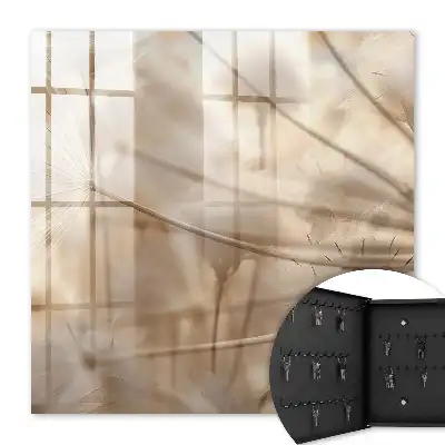 Key box for home Beige dandelions in shades of beige