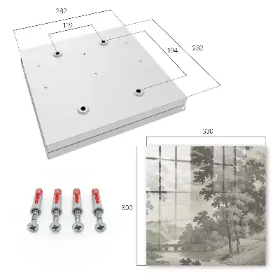 Wall mounted key cabinet A peaceful landscape full of greenery