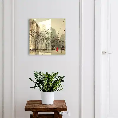 Wall mounted key box City walk trams red