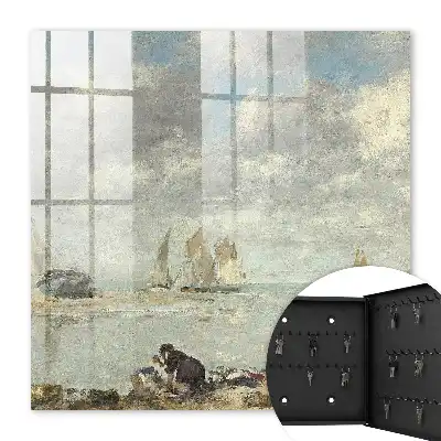 Key cabinet Sailboats with shore figures