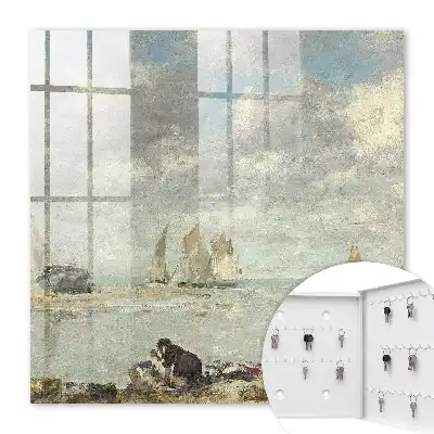 Key cabinet Sailboats with shore figures