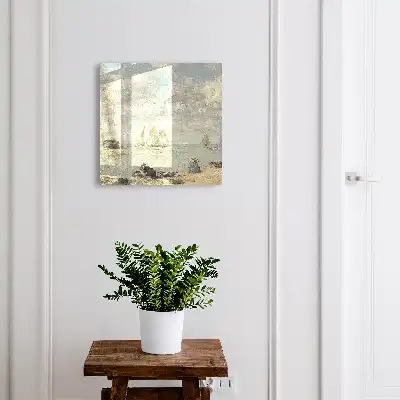 Key cabinet Sailboats with shore figures