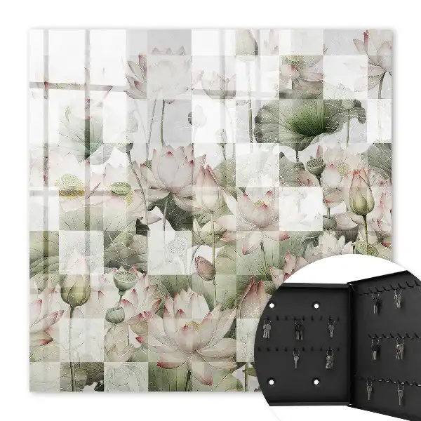 Key box for home Geometric lilies in the background