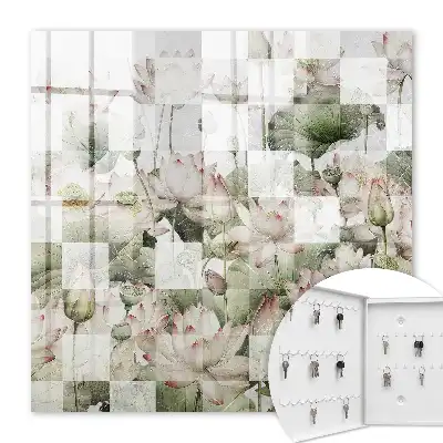Key box for home Geometric lilies in the background