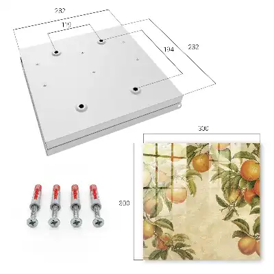 Wall mounted key box Oranges in the bright nature background