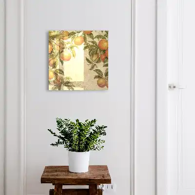 Wall mounted key box Oranges in the bright nature background