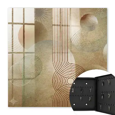 Decorative key box Geometric forms in earthy tones