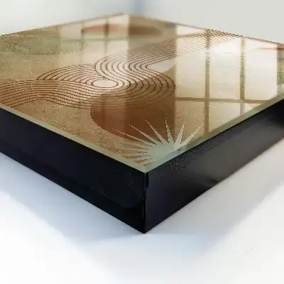 Decorative key box Geometric forms in earthy tones
