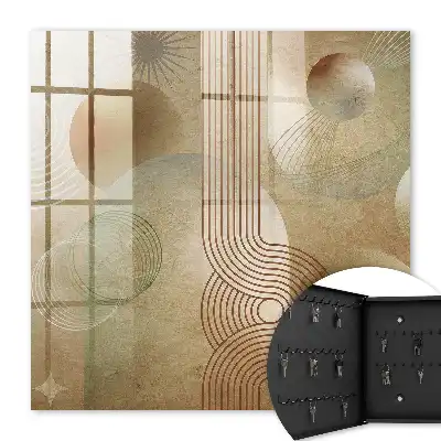 Decorative key box Geometric forms in earthy tones