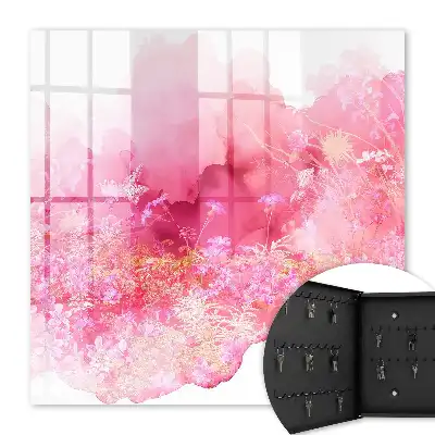 Wall mounted key box A floral landscape with a light atmosphere
