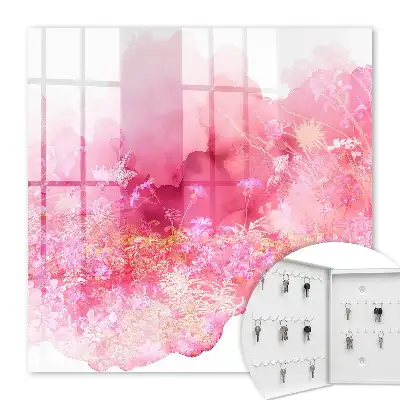 Wall mounted key box A floral landscape with a light atmosphere
