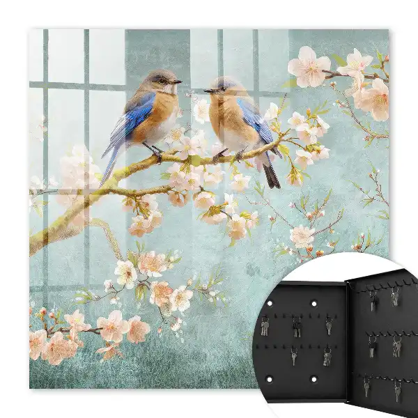Decorative key box Spring scene among the flowers
