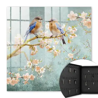 Decorative key box Spring scene among the flowers