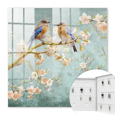 Decorative key box Spring scene among the flowers