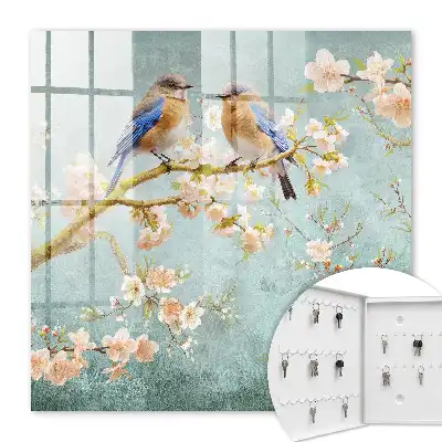 Decorative key box Spring scene among the flowers