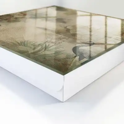 Wall mounted key cabinet Idyllic nature with birds and vegetation