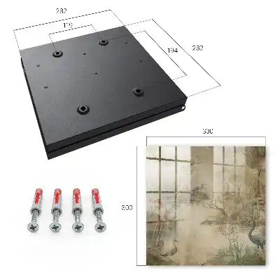 Wall mounted key cabinet Idyllic nature with birds and vegetation