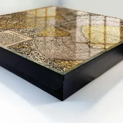Decorative key box Antique old map of ornament details