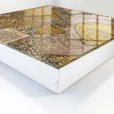 Decorative key box Antique old map of ornament details