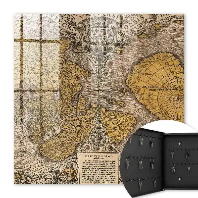 Decorative key box Antique old map of ornament details