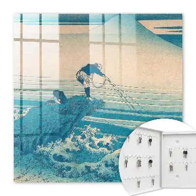 Key cabinet Fisherman and the Waves Art