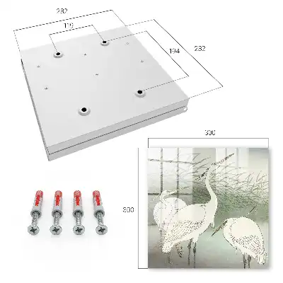Wall Mounted Key Box Featuring Herons and Delicate Grasses