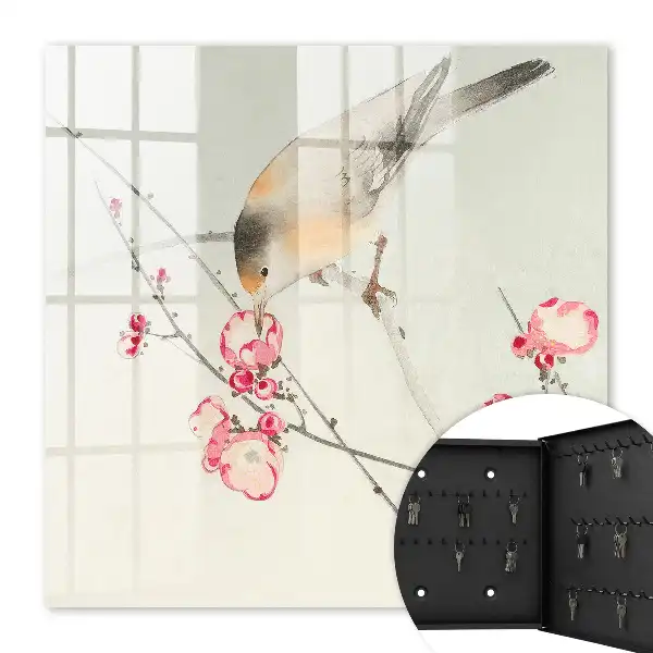 Key box for home Bird flowers subtle style