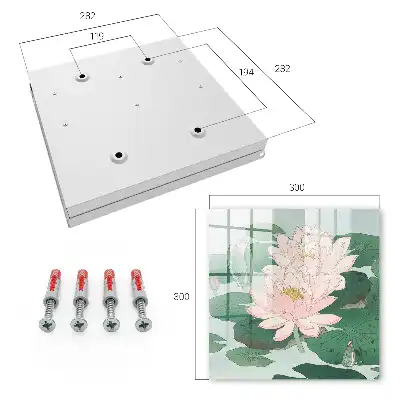 Wall mounted key cabinet Green leaf water lilies