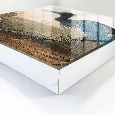 Wall mounted key box An exotic bird full of vegetation